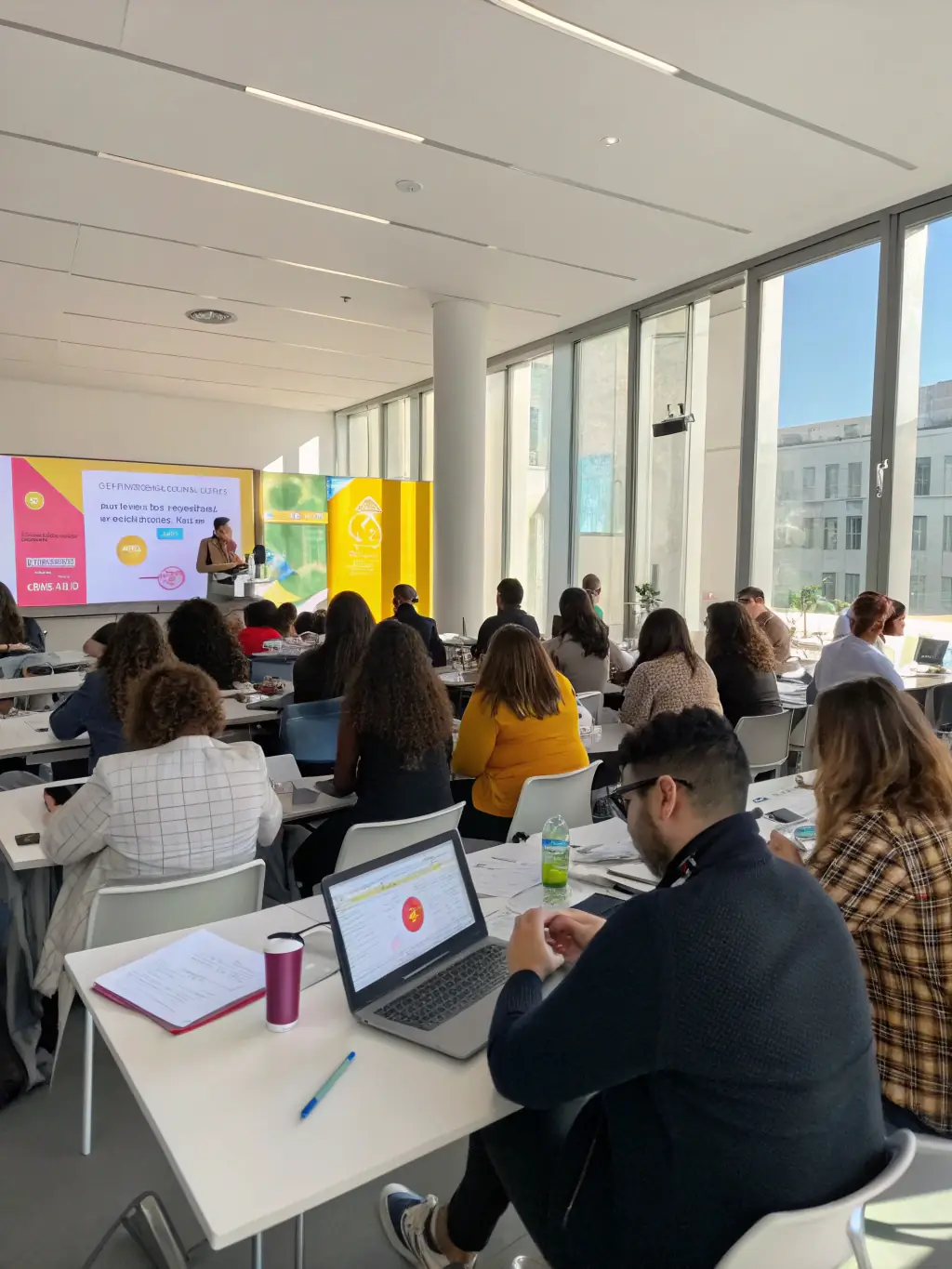 An image of a marketing hackathon workshop, showing participants learning about the latest marketing tools and techniques.